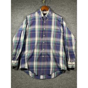 VTG Chaps Ralph Lauren Button Down Shirt Men's Medium 1980's Made In USA LS